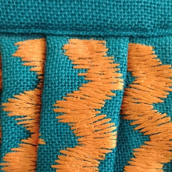 Moyna Blue and Orange Zigzag Clutch - Picture 8 of 8